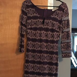 Purple knee length dress